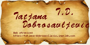 Tatjana Dobrosavljević vizit kartica